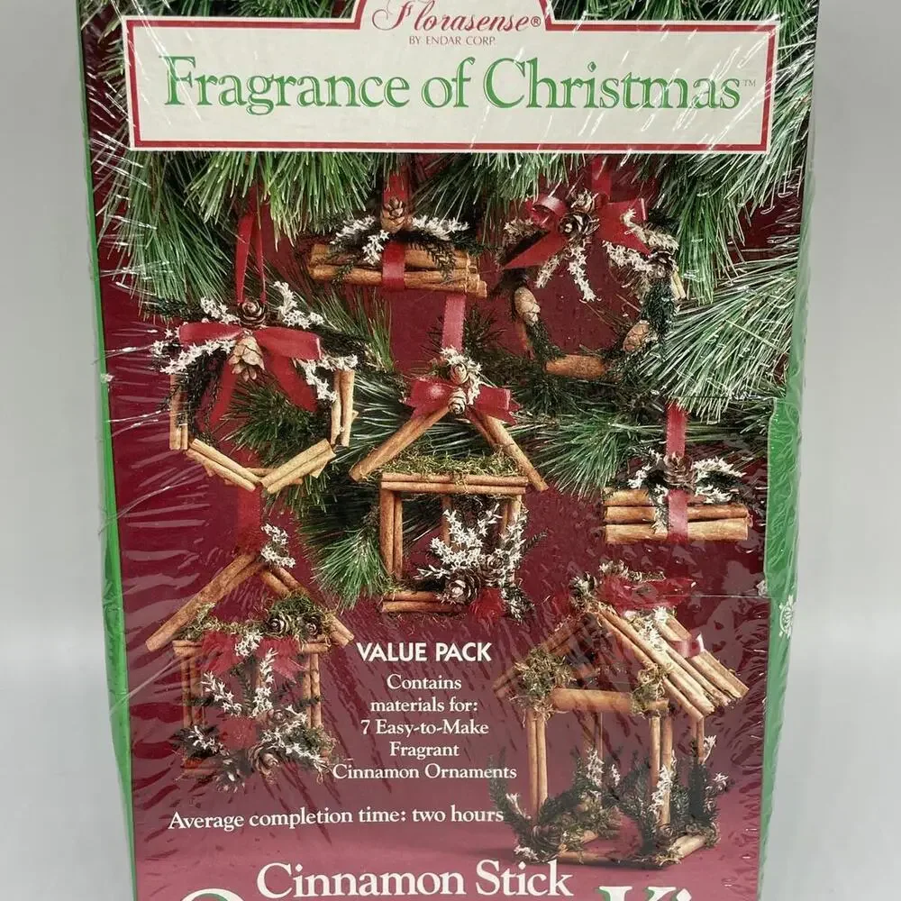 Cinnamon Stick‎ Christmas Ornament Kit Value Pack 7 Ornaments Vintage Florasense
